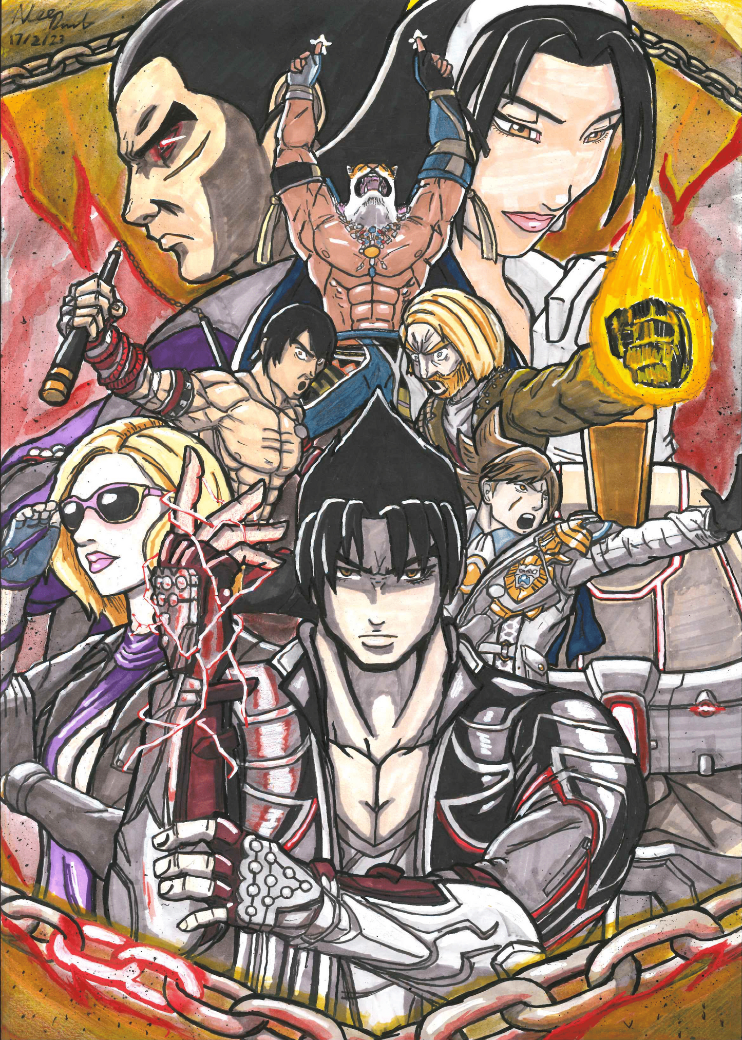 Tekken 8 Hand Drawn Print | Tekken 8 Inspired Fan Art | A4 Physical Print