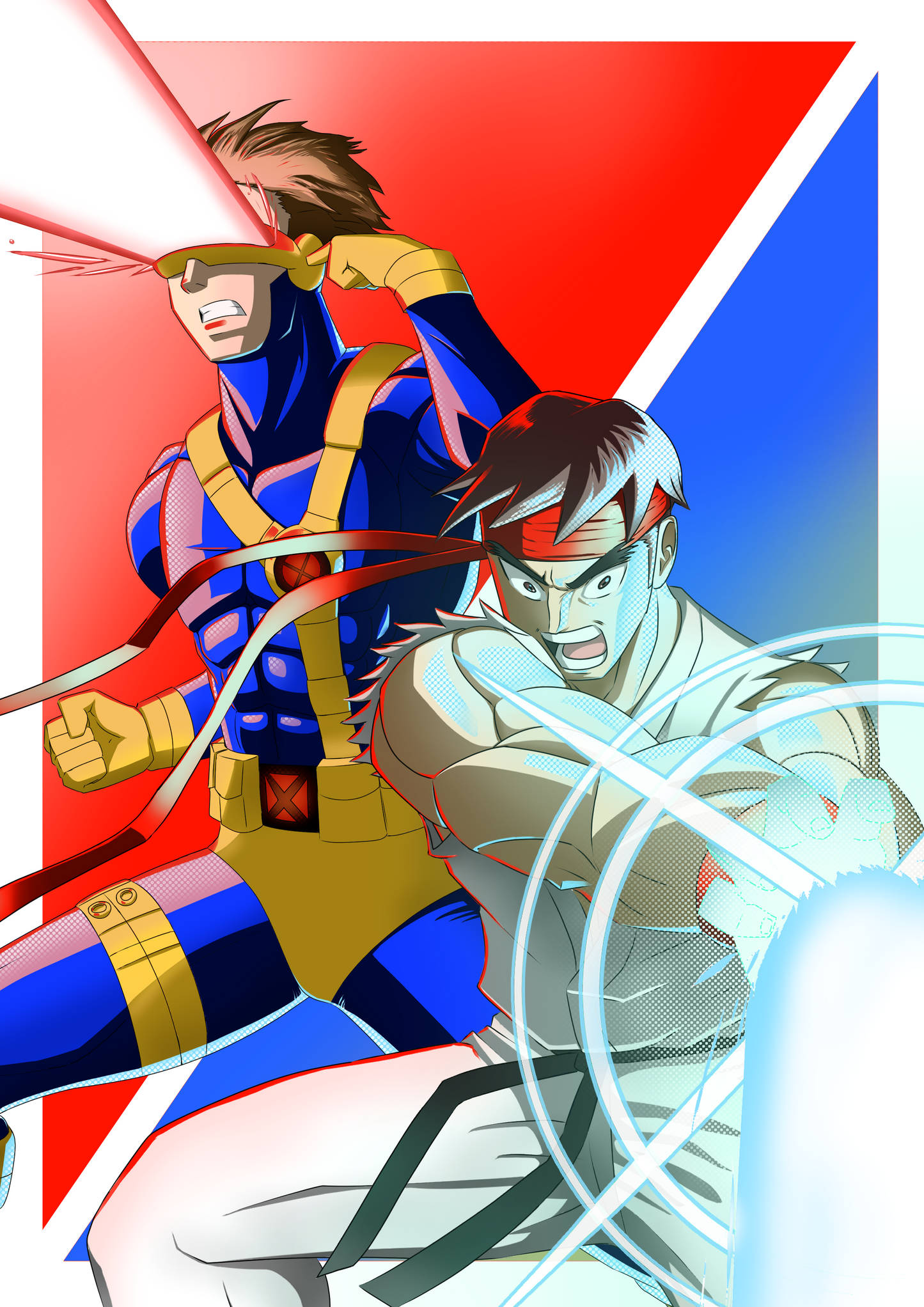 Ryu Vs Cyclops | MvC Inspired Fan Art | Digital PDF File