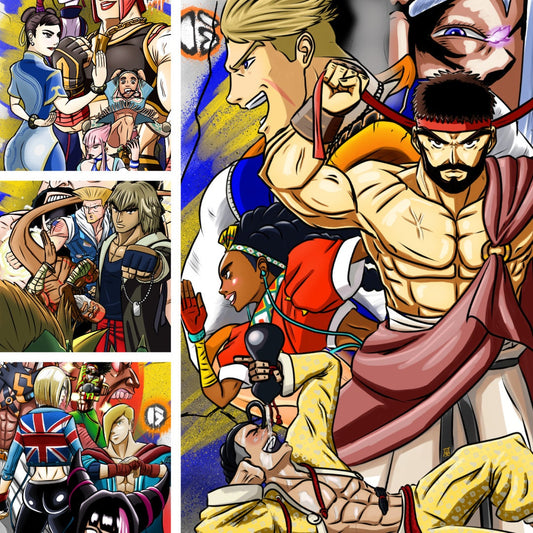 Alextheman76 SF6 5 Piece Collection | Street Fighter Inspired Fan Art | A4 Digital Print